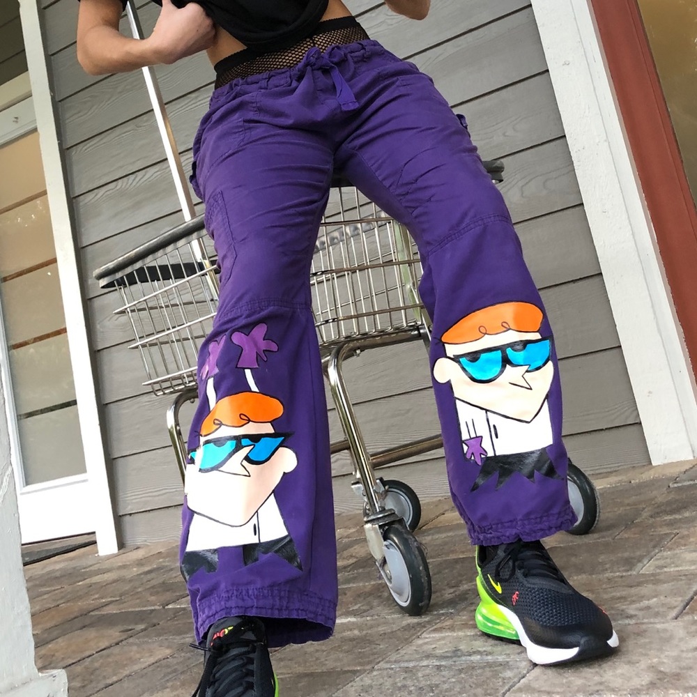 Dexter’s Laboratory Painted Cartoon Pants ⭐️